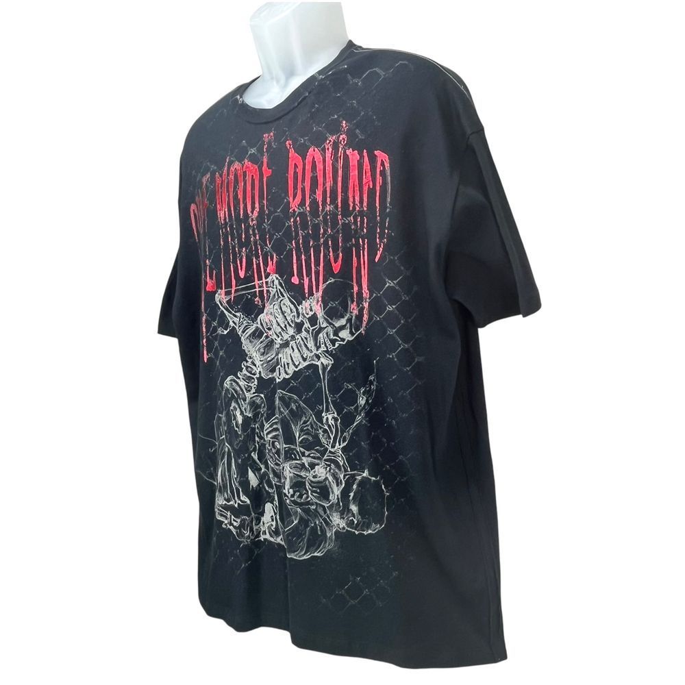 One More Round Men's 2XL Black MMA Graphic Cage Fighting T-shirt 100% Cotton Y2K - Picture 3 of 6